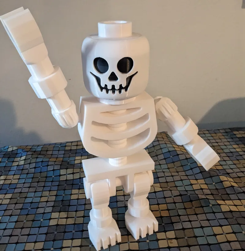 "Brick" Mini-Figure Skeleton at 300%