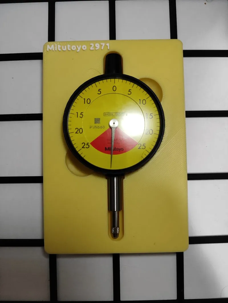 Gridfinity holder for Mitutoyo 2971 dial indicator