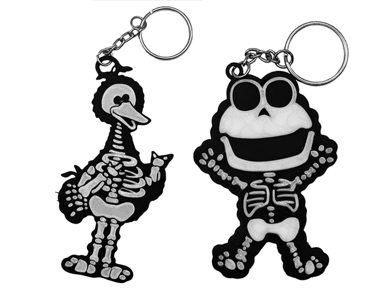 Elmo & Big Bird Skeleton Silhouettes / Keyrings