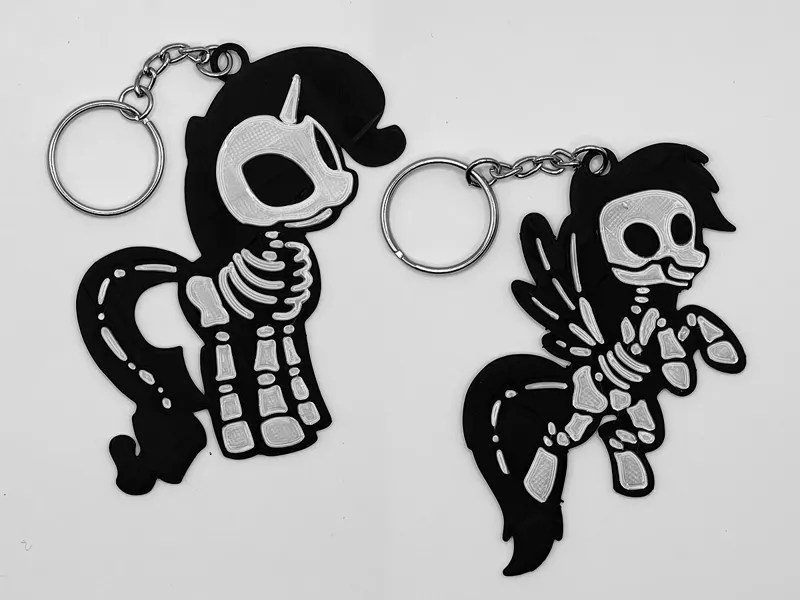 Rarity and Rainbow Dash Skeleton Silhouettes