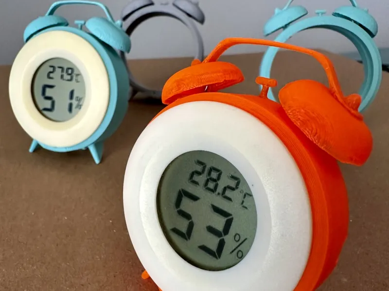 Round Hygrometer Alarm Clock Case