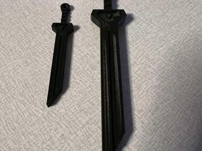 Sci-Fi Sword charm - remixed with a chain hoop