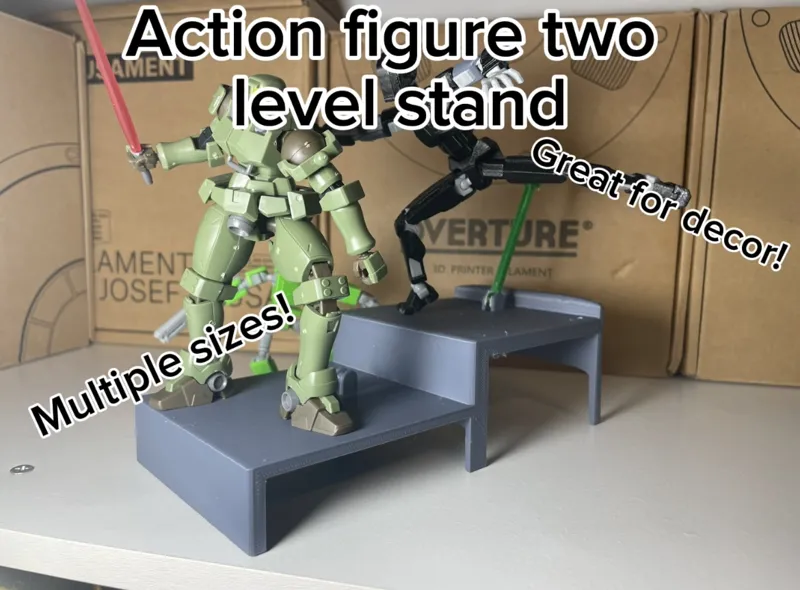 two level action figure and dummy 13 display stand