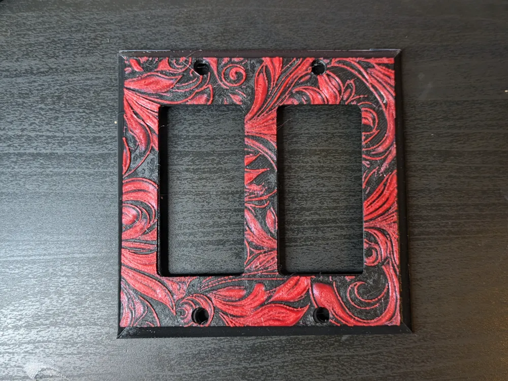 Light Switch Plate Cover Red Swirls Theme by Ronin0000 MakerWorld
