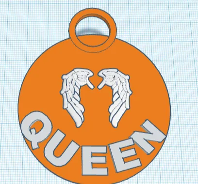 Queen Keychain with Angel wings