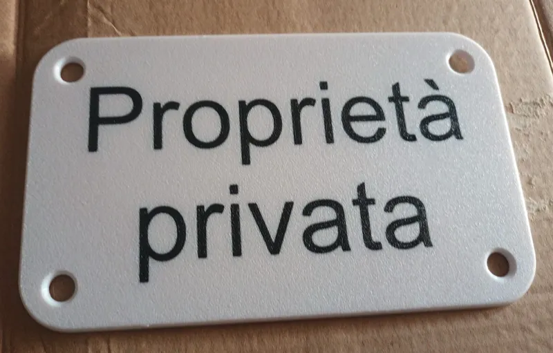 cartello proprietà privata italiano