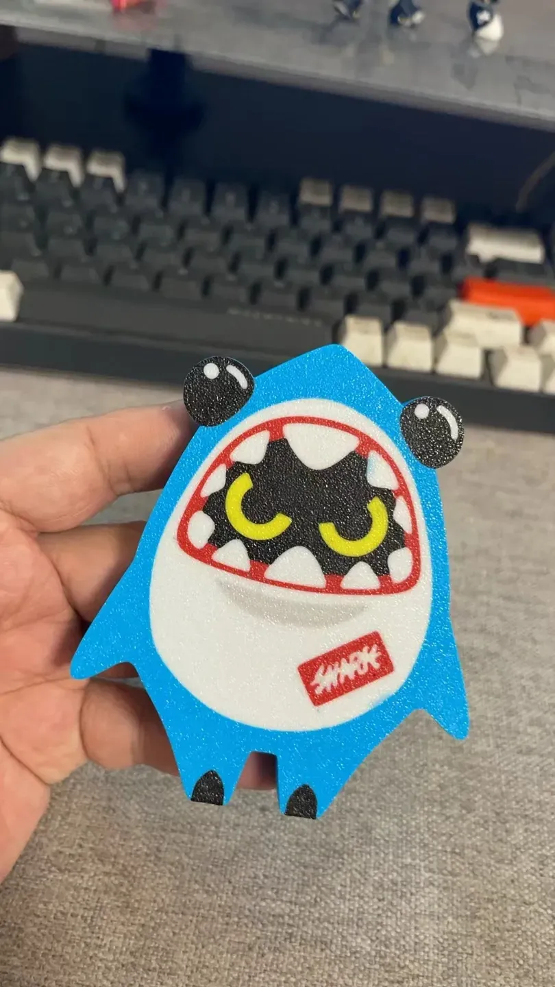 Shark Tooth Cloth Phone Stand_AMS6 Color Print by HuaShanhai_花山海