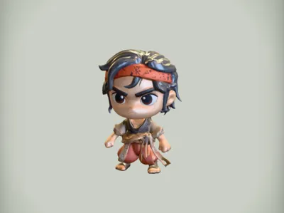 Chibi-style warrior