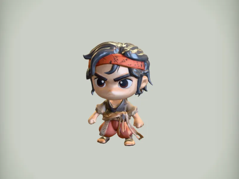 Chibi-style warrior