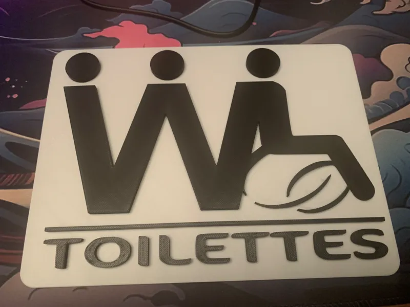 Affichage toilettes homme femme mobilité réduite