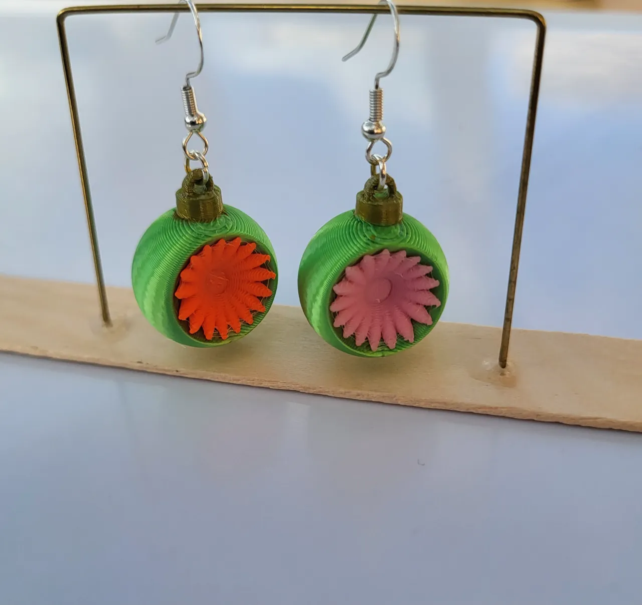 Christmas bauble earring view 3