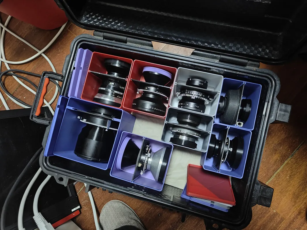 Lens box for famous large format lens in Linhof