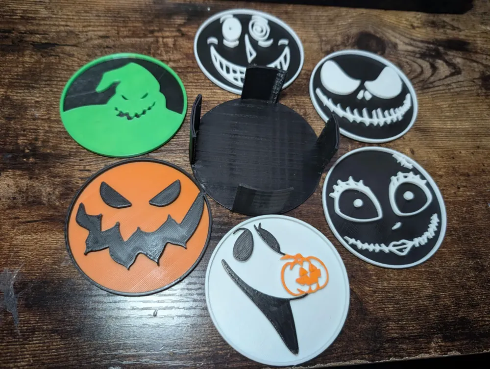 The Nightmare Before Christmas Coaster Set by The3DWonderland MakerWorld