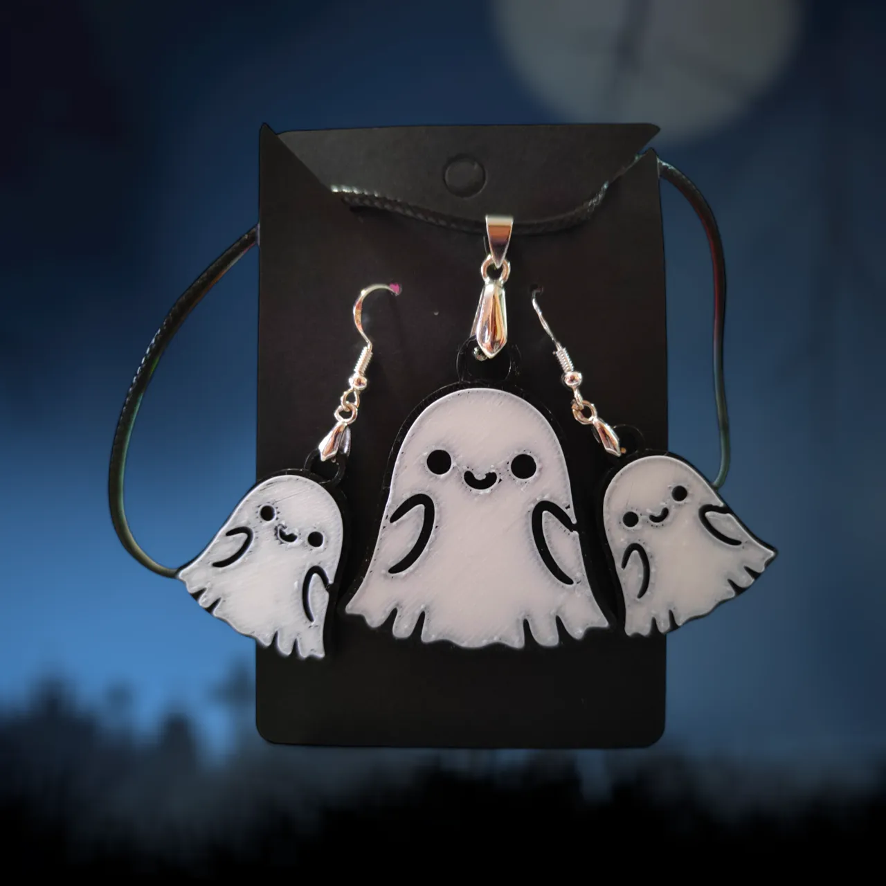 Cute Ghost - Earrings and Necklace view 4