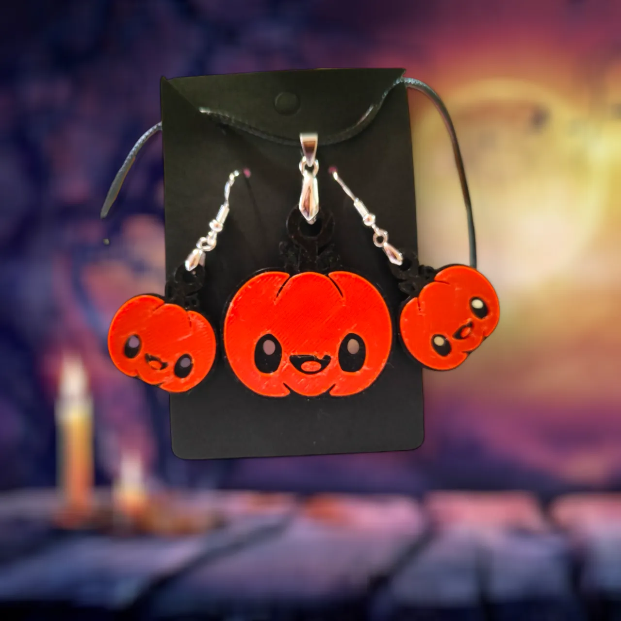 Cute Pumpkin - Earrings and Necklace view 2