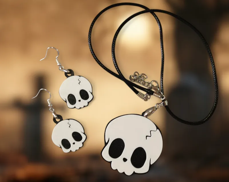 Cute Skull - Earrings and Necklace