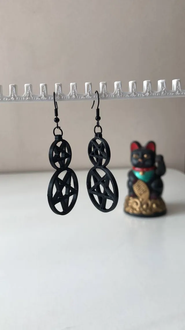 Earrings pendant Pentagram