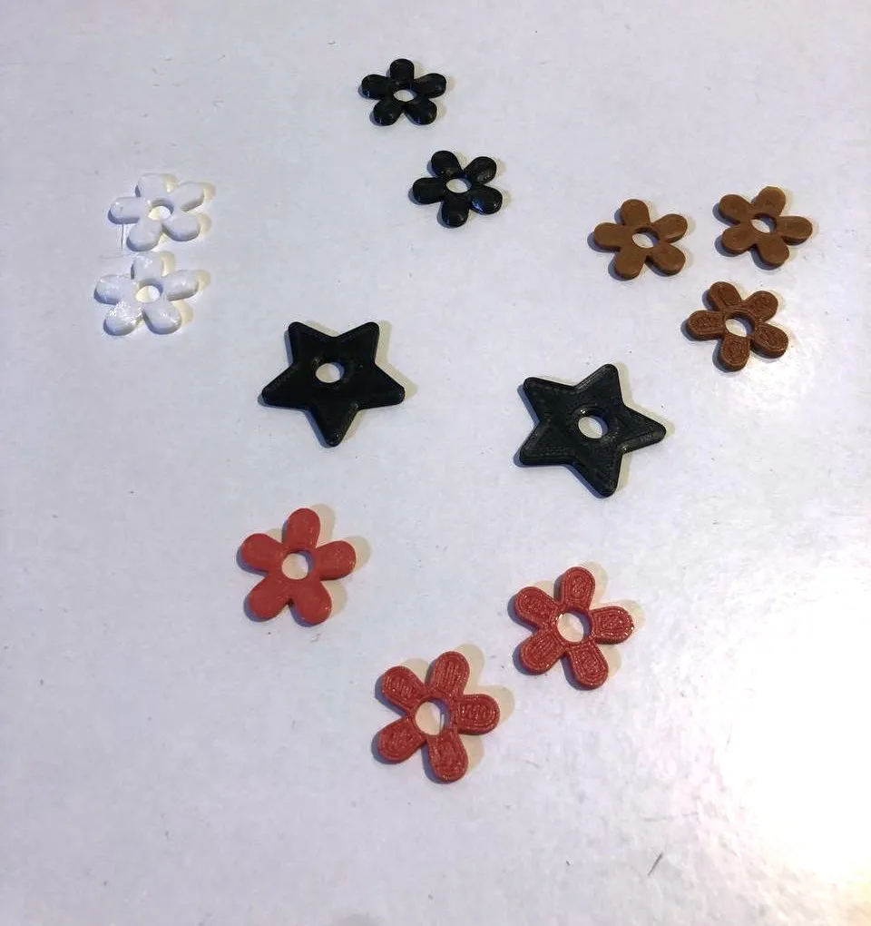 Earring flower split part pendientes flores view 3