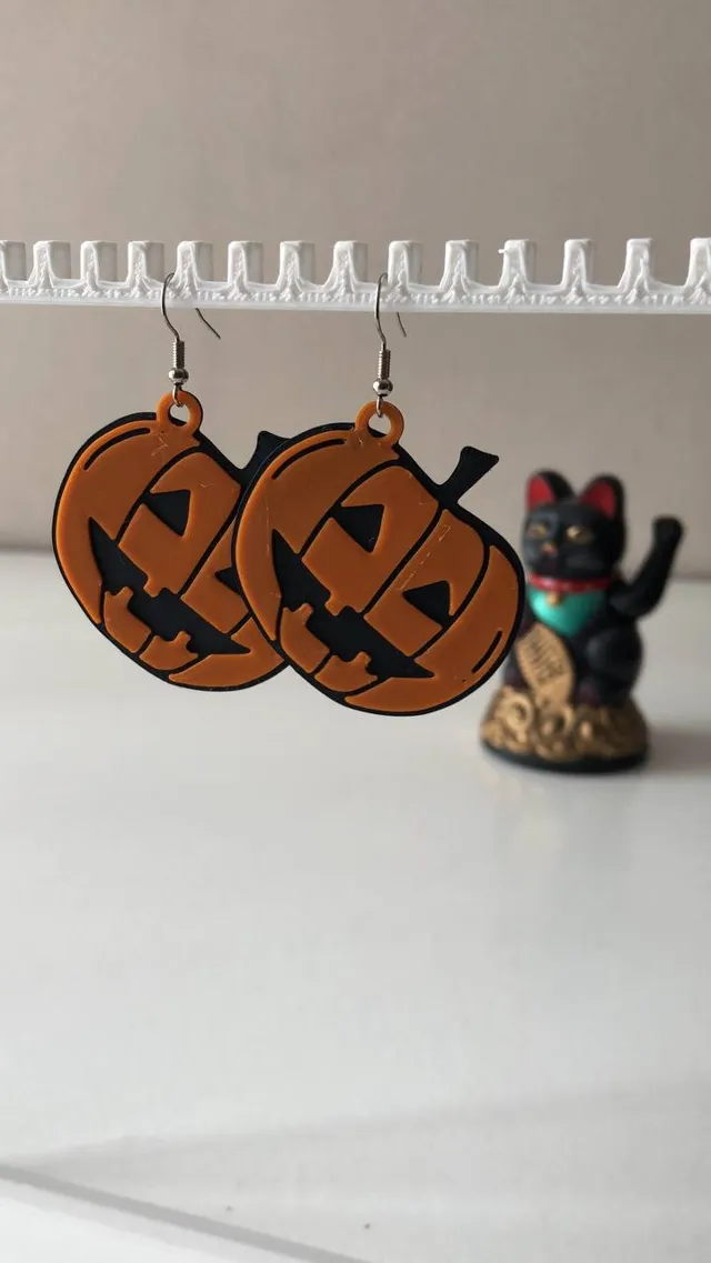 Earring pumpkin halloween horror