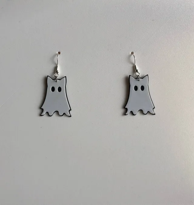 Earring pendant Cat Cute Ghost Halloween gato