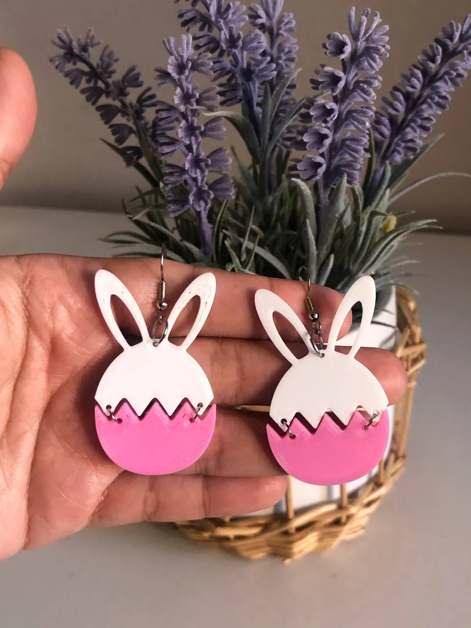 Earring Easter eggs Easter bunny pascua view 2