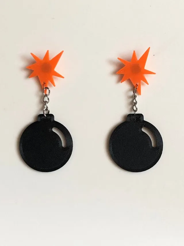 Earring Bomb Comic Explosion Pop ART bomba