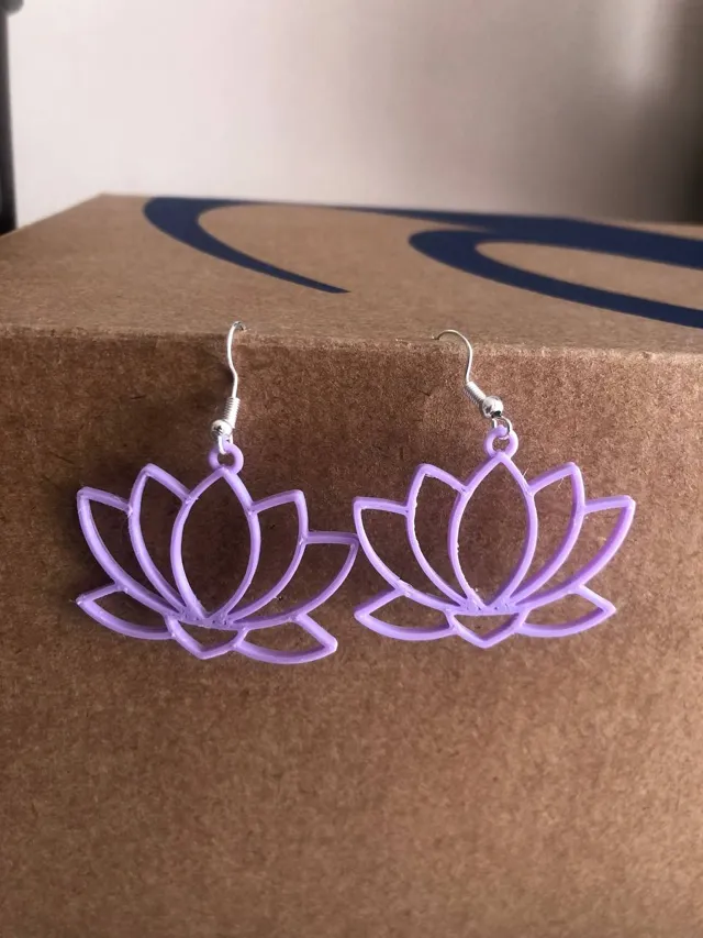 EARRING LOTUS FLOWER PENDANT