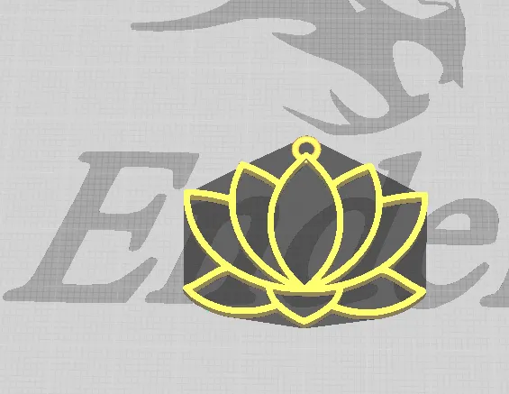EARRING LOTUS FLOWER PENDANT view 2