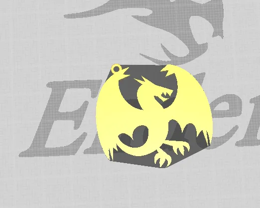 Earring Dragon pendant view 2