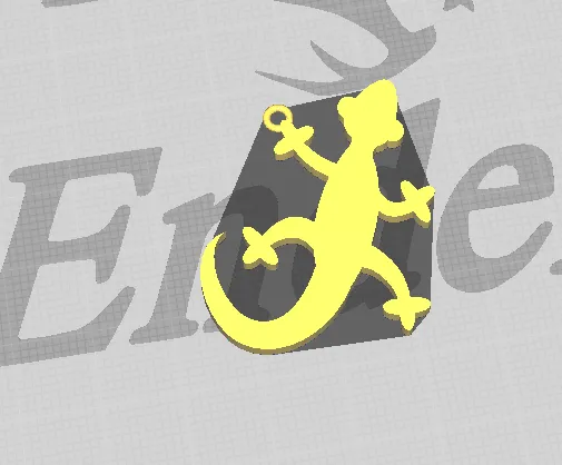 Earring lizard iguana pendant view 2