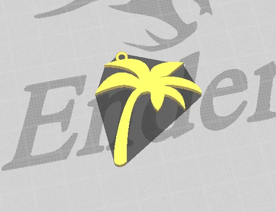 Earring palm tree pendant view 2