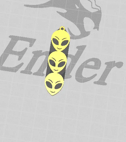Earring Alien Face pendant view 2