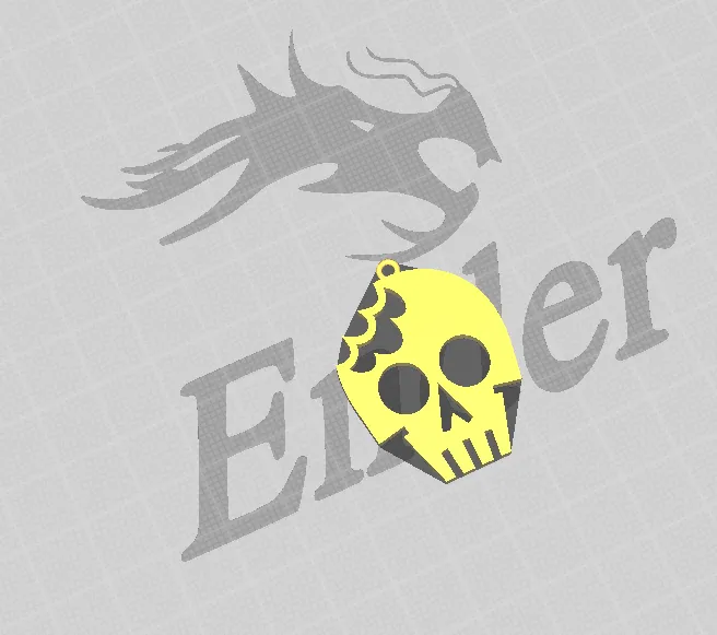 Earring pendant skull view 2