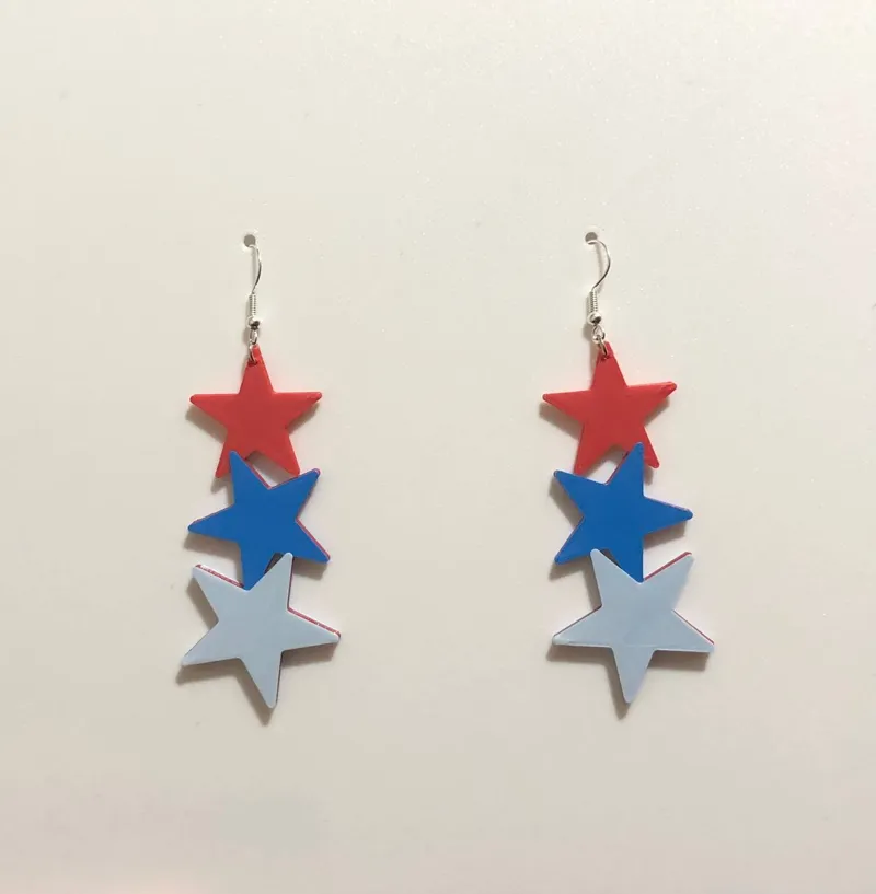 Earring star pendant tree color
