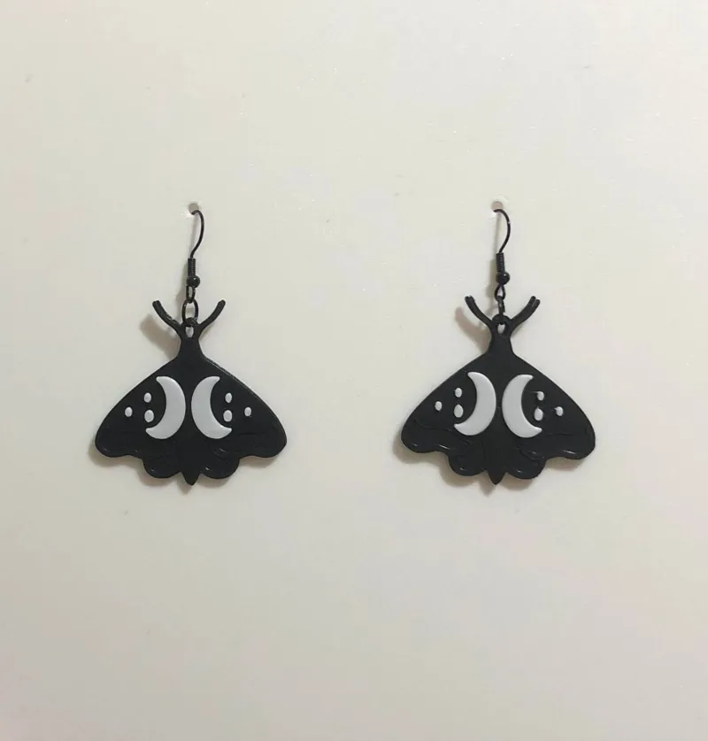 Earring dark moth halloween pendant pendientes 