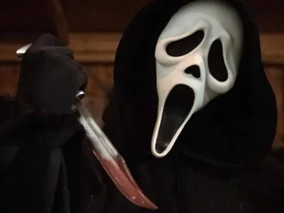 Ghost Face pendant earring 