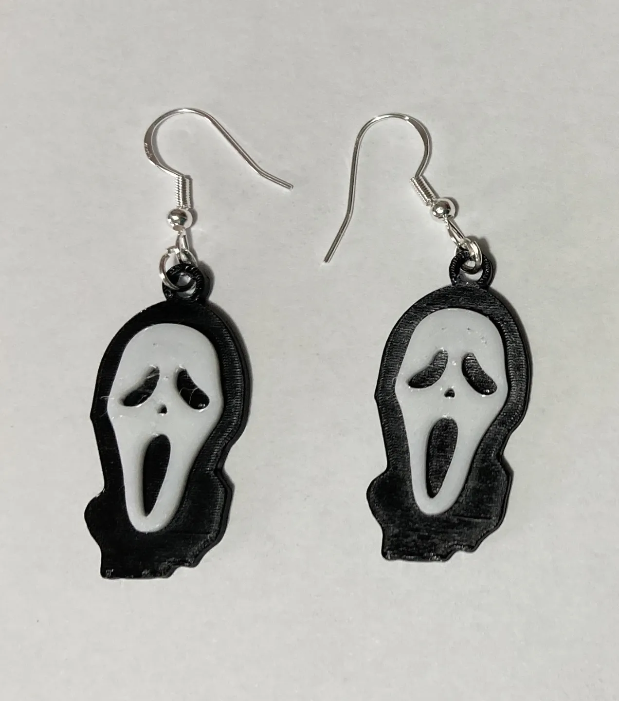 Ghost Face pendant earring view 3