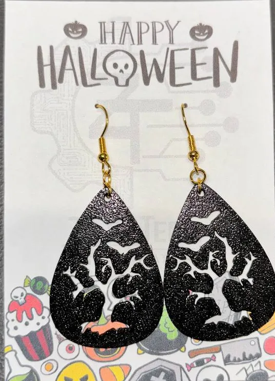 Tree earrings halloween 