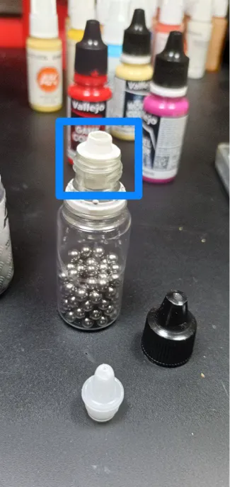 Steel Balls Cup for Vallejo paint bottles