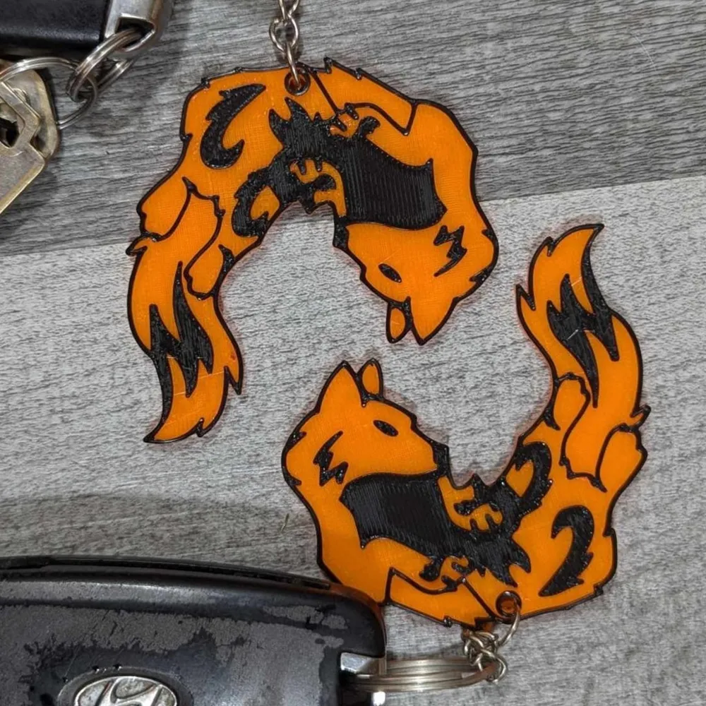 Interlocking Wolf Couple Keychains by Dragoneye Jo - MakerWorld