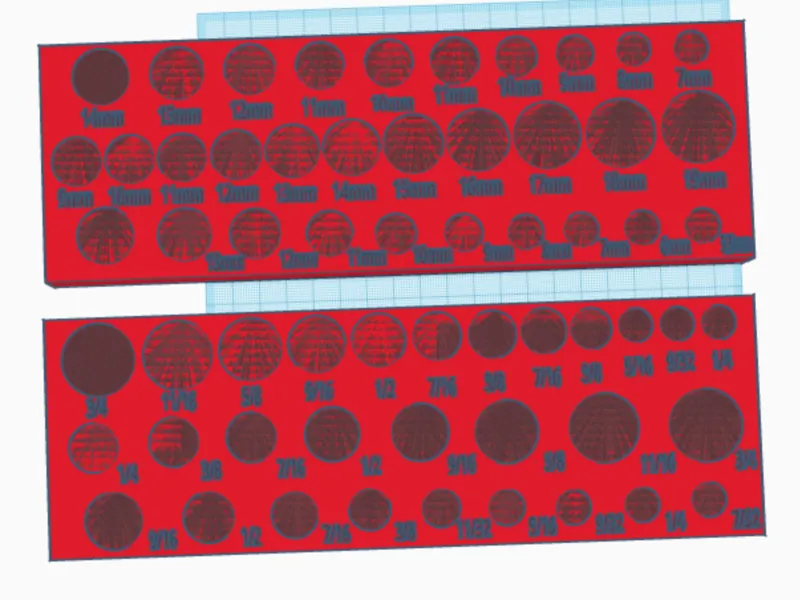 us / metric socket set organzer
