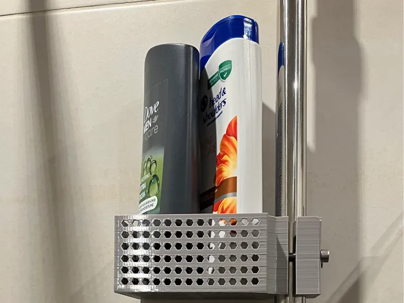 Shower basket mounted on pipe 2 sizes