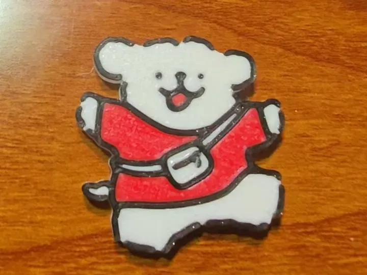 红色线条小狗冰箱贴_开心20*2mm圆磁铁