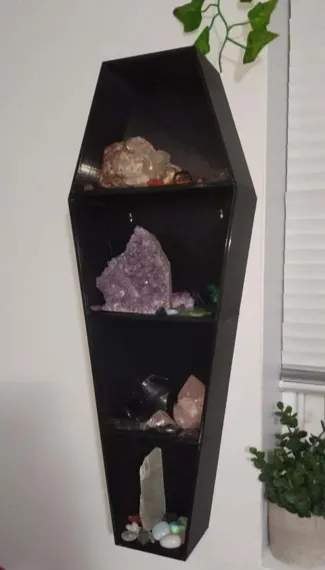 Wall Mounted Coffin Halloween Display Shelf 