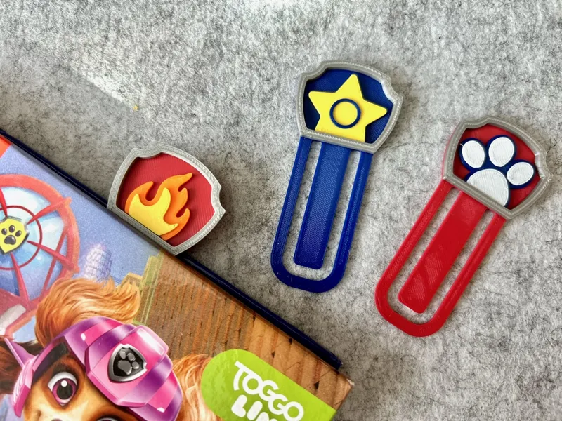 Paw Patrol Badge Bookmarks for Kids