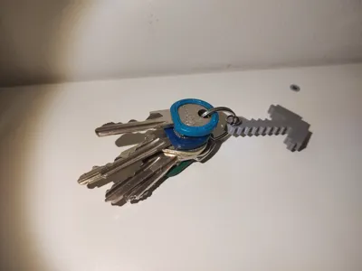 Minecraft pickaxe keychain