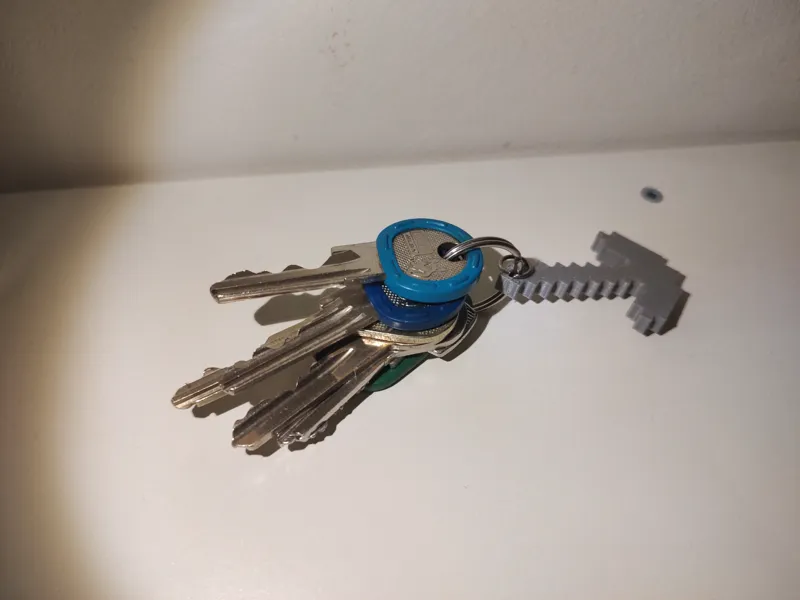 Minecraft pickaxe keychain