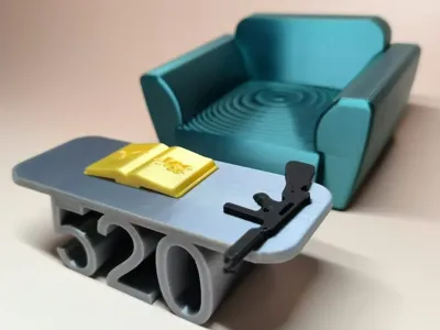 Gentleman Style Miniature Home Model~Sofa-Coffee Table-Book-Gun