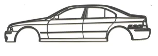BMW 5 Series E39 silhouette Wall Art with 5xx