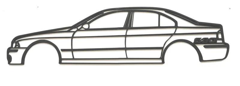 BMW 5 Series E39 silhouette Wall Art with 5xx